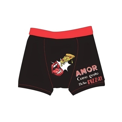 Boxer preto Amor Pizza
