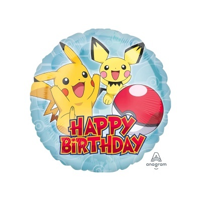 Balão metálico Pokémon Happy Birthday