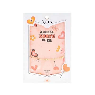 Pulseira dourada aço "A minha sorte és tu" | Noa Story