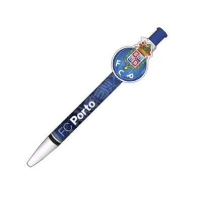 Caneta azul e branca com escudo do FC Porto e texto FC Porto