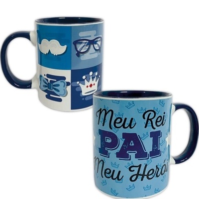 Caneca cerâmica "Meu Rei Pai Meu Herói"