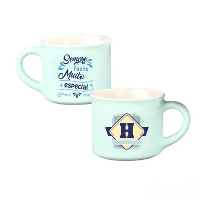 Chávena café aveludada Azul "H"