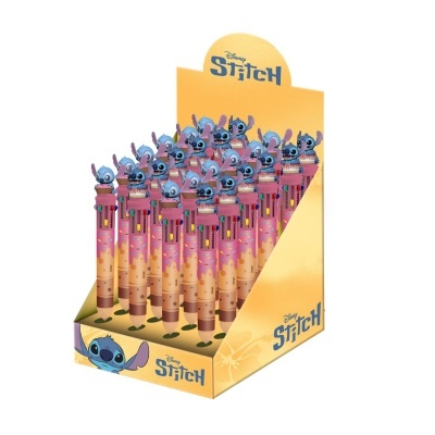 Esferográfica Multicolorida 10 Cores Stitch (sortida)