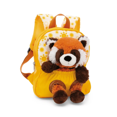Mochila amarela com peluche panda 25cm Travel Friends Nici