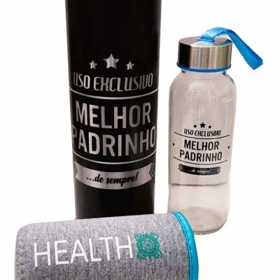 Garrafa de vidro "Melhor Padrinho"