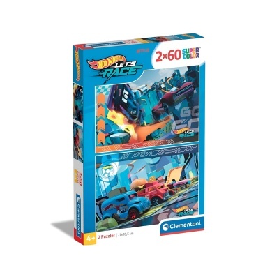 Puzzle Hot Wheels 2x60 peças Supercolor | Clementoni