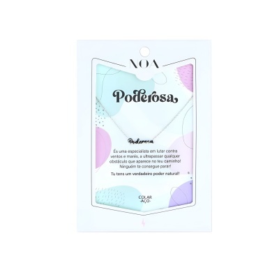 Colar prateado aço "Poderosa"  | Noa Story
