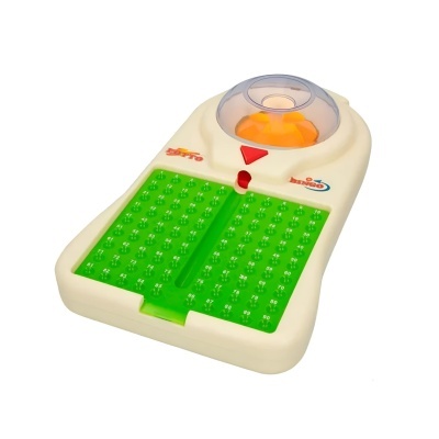 Jogo de mesa plástico branco com base verde e esfera laranja transparente