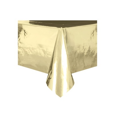 Toalha de Mesa Plástico Dourada Metalizada