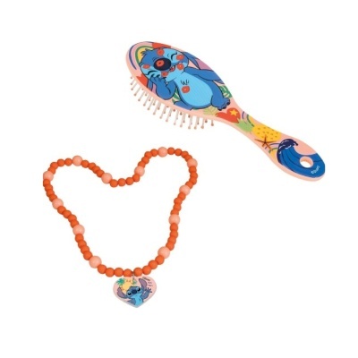 Conjunto Escova de Cabelo + Colar Stitch (sortido)