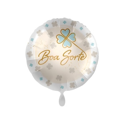 Balão metálico "Boa Sorte" 43cm