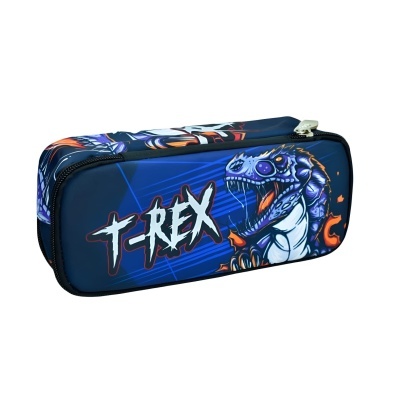 Estojo escolar duplo T-Rex