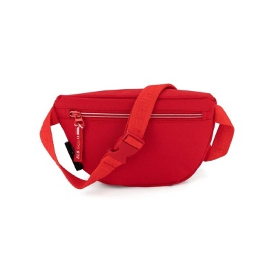Bolsa vermelha de cintura com fecho e alça ajustável