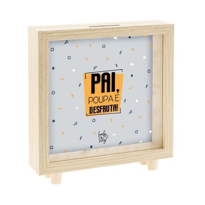 Mealheiro de madeira "Pai, poupa e desfruta!" | Lovely Story 18,5 x 17 x 4,5 cm