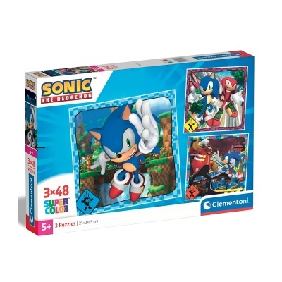 Puzzle Sonic 3x48 peças Supercolor | Clementoni
