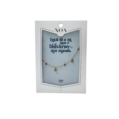 Colar dourado aço "Entre tu e eu nem o universo nos separa" | Noa Story