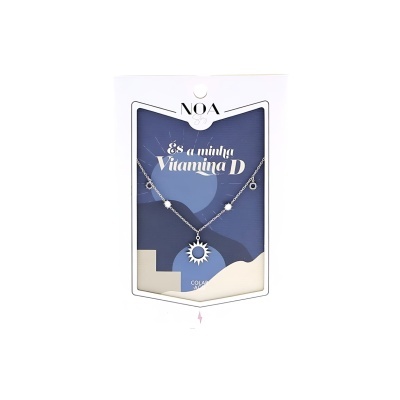 Colar prateado aço "És a minha vitamina D" | Noa Story