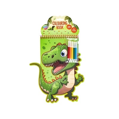 Livro de colorir em formato de dinossauro