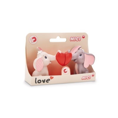 Conjunto 2 figuras em resina Elefante Love em caixa | Nici