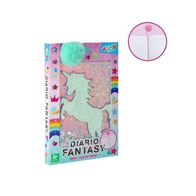 Diário Fantasia Unicórnio com Pompom A5