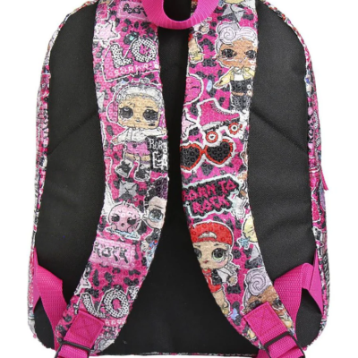 Mochila Escolar 42cm LOL Surprise Lantejoulas