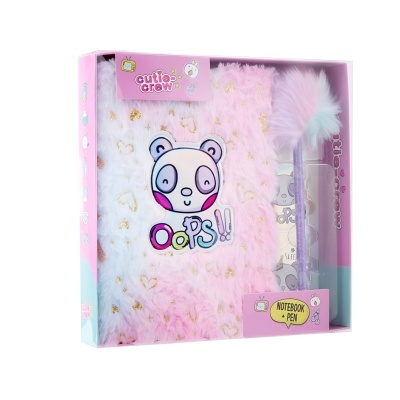 Bloco de notas/Caderno  + caneta pompom Cutie-Crew