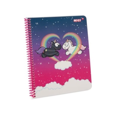 Caderno quadriculado A5 espiral Unicórnio Star Bringer & Moon Keeper | Nici