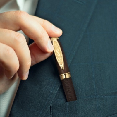 Caneta de Bambú com Bolsa Bom Chefe | H&H