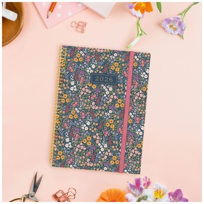 Agenda semanal A5 2026 Espiral Beta Flora | Finocam