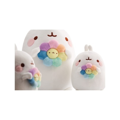Peluche Molang com flor arco-íris | Nici