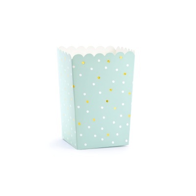 Caixas para pipocas verde menta/dourado