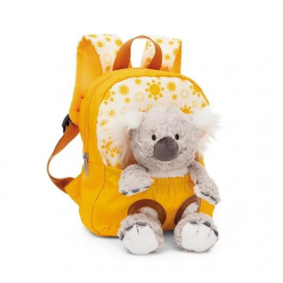 Mochila amarela com peluche koala 25cm Travel Friends Nici