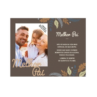 Moldura de madeira "Melhor Pai" | H&H