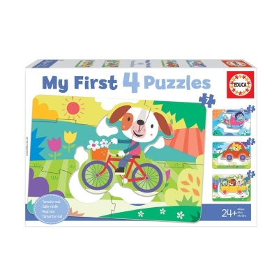 Puzzle My First Puzzles Veículos 4 em 1 | Educa