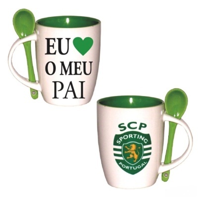 Caneca cerâmica com colher "Pai" | Sporting