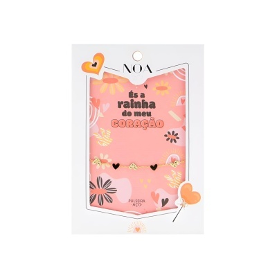 Pulseira dourada aço "És a Rainha do meu coração" | Noa Story
