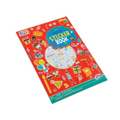 Livro de autocolantes Party A4 com 8 folhas