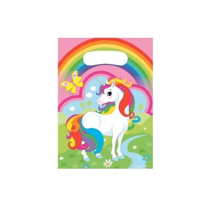 6 Sacos Arco íris Unicórnio Mágico
