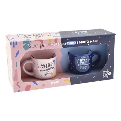 Conjunto 2 Chávenas de Café "Pai" e "Mãe" | Lovely Story