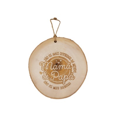 Placa de madeira "Mamã & Papá"