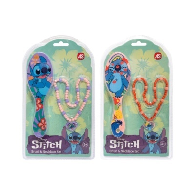 Conjunto Escova de Cabelo + Colar Stitch (sortido)