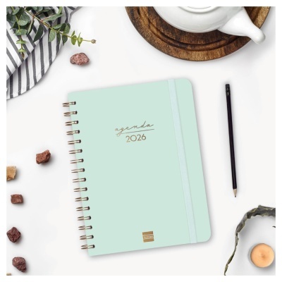 Agenda semanal A5 2026 Espiral Alma Mint | Finocam