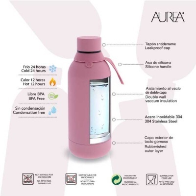 Garrafa térmica Makeup Flowers 500ml | Aurea