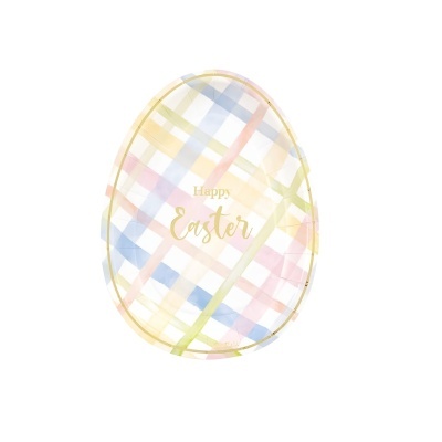 Pratos Forma de Ovo "Happy Easter"