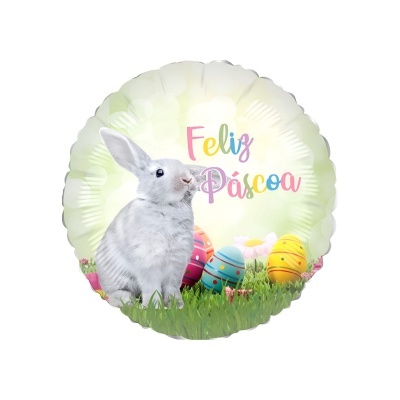 Balão metálico Coelhinho "Feliz Páscoa"