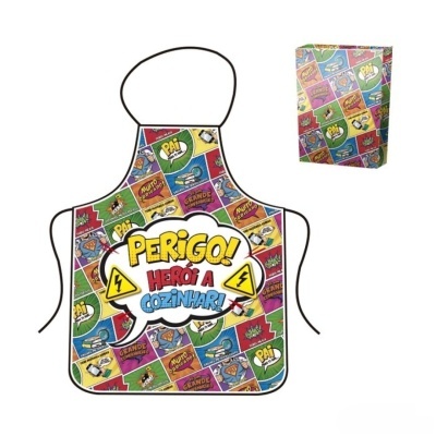 Avental de cozinha Pai "Perigo! Herói a Cozinhar!