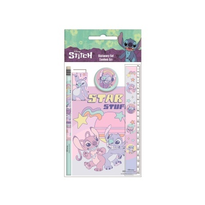 Conjunto de papelaria stitch & Angel