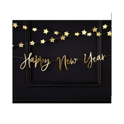 Grinalda "Happy New Year" dourado