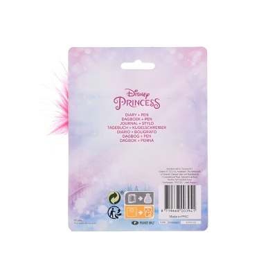 Mini diário + caneta com pompom Princesas Disney