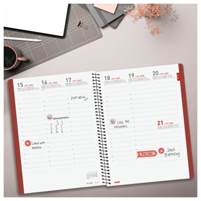 Agenda semanal Ikon 16 Meses 2025/2026 Bordô | Finocam Agenda semanal Ikon 16 Meses 2025/2026 Bordô | Finocam